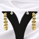 Gold Bead Hoop Stud Earring