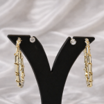 Silver Bamboo Hoop Stud Earring