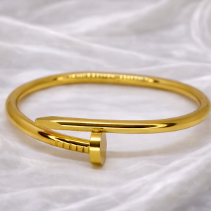 Gold Nail Open Bangle