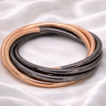 Duplet-Tone Coil Bangle Set