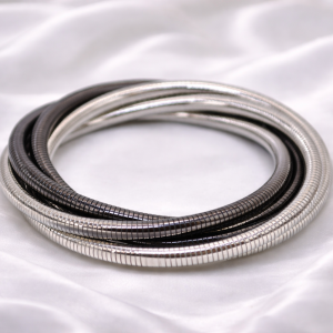 Dual-Tone Coil Bangle Set