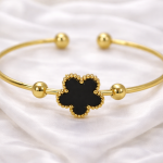 Black Clover Gold Open Bangle Bracelet