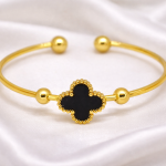Black Clover Gold Open Bracelet