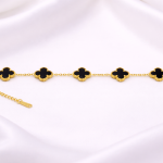 Midnight Clover Chain Bracelet