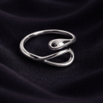 Fluid Drop Silver Ring